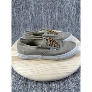 Vans Khaki & Brown Canvas Lace Up Shoes Women’s Size 7.5 Mens Size 6 Pre-owned